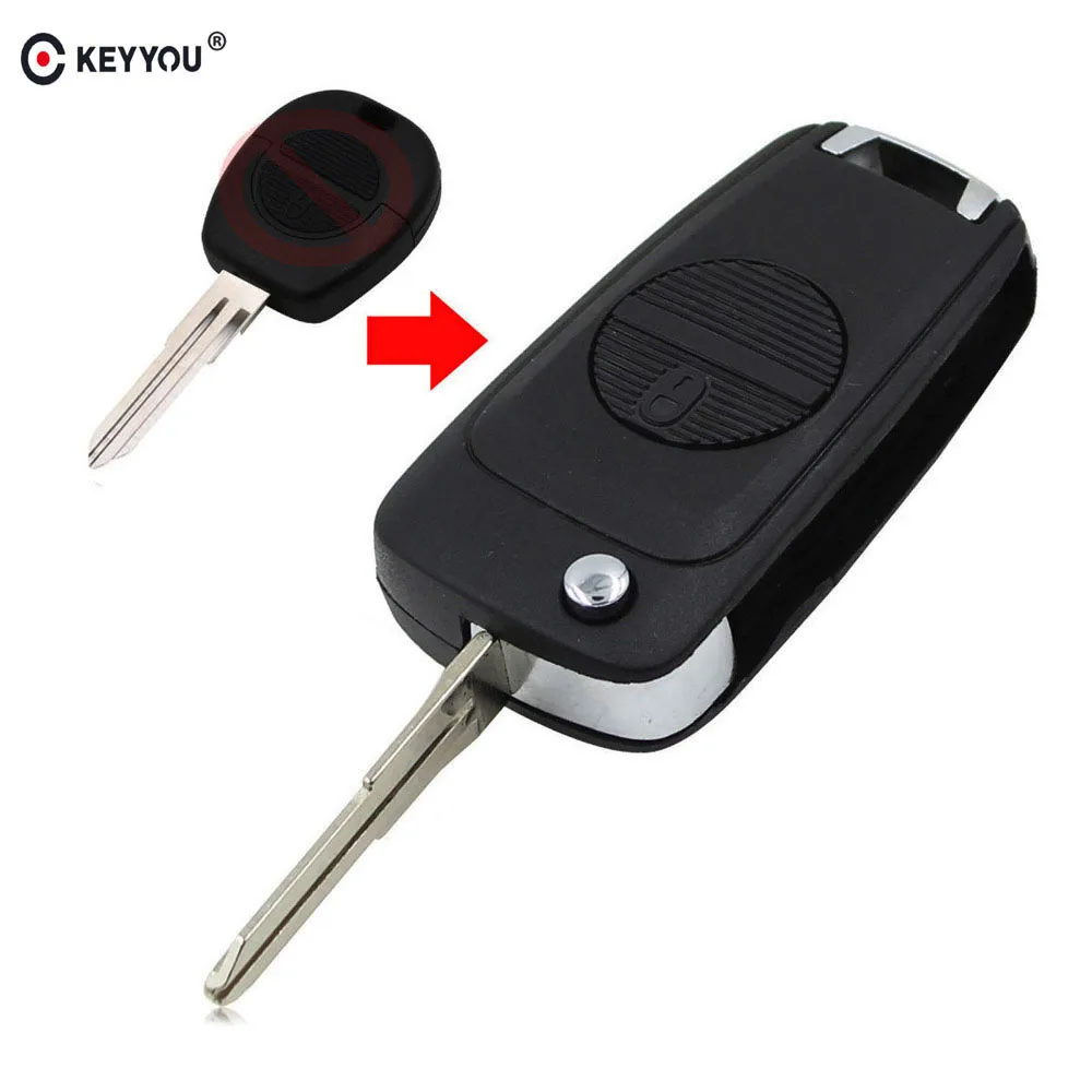KEYYOU 10 шт./лот 2 кнопки флип модифицированный дистанционный автомобильный чехол