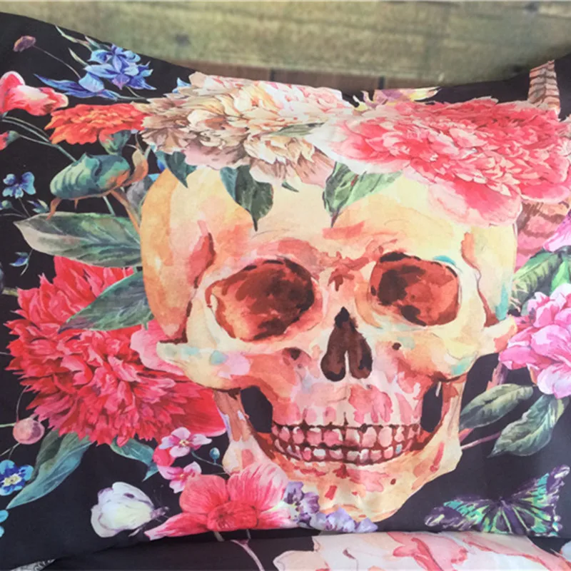 3D череп постельных принадлежностей Смешанный хлопок Пододеяльник Установить