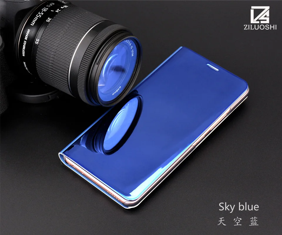 Прозрачный зеркальный умный чехол для Samsung Galaxy S7 edge S8 S9 Plus J3 J5 J7 2016 2017 чехлы с