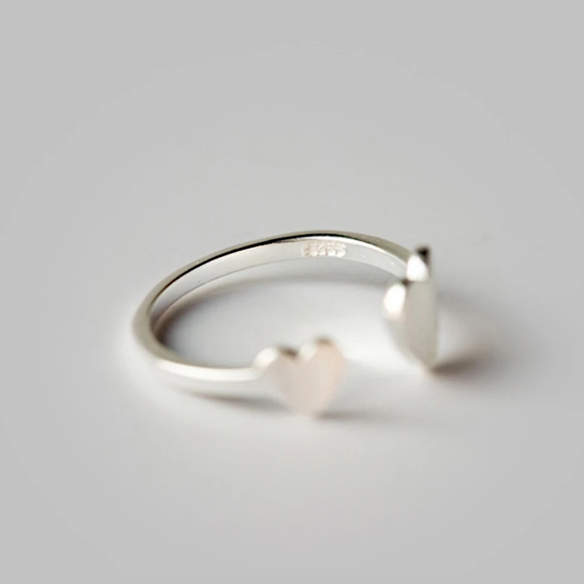 Kinitial хит продаж кольцо в виде сердца милые двойные кольца ювелирные изделия