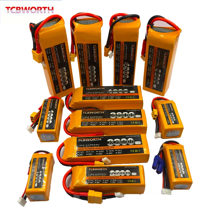 18 5 V RC игрушки LiPo Батарея 5S 1300 мА/ч 1800 3500 4000 4500 6000 30C 40C для радиоуправляемый самолет