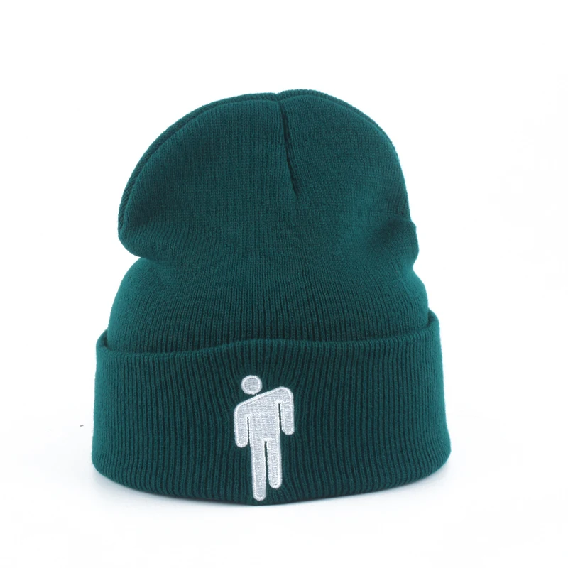 Новая модная вязаная шапка Billie Eilish с вышивкой gorro для женщин и мужчин, толстая вязаная зимняя шапка Harajuku в стиле хип-хоп Skullies Beanies