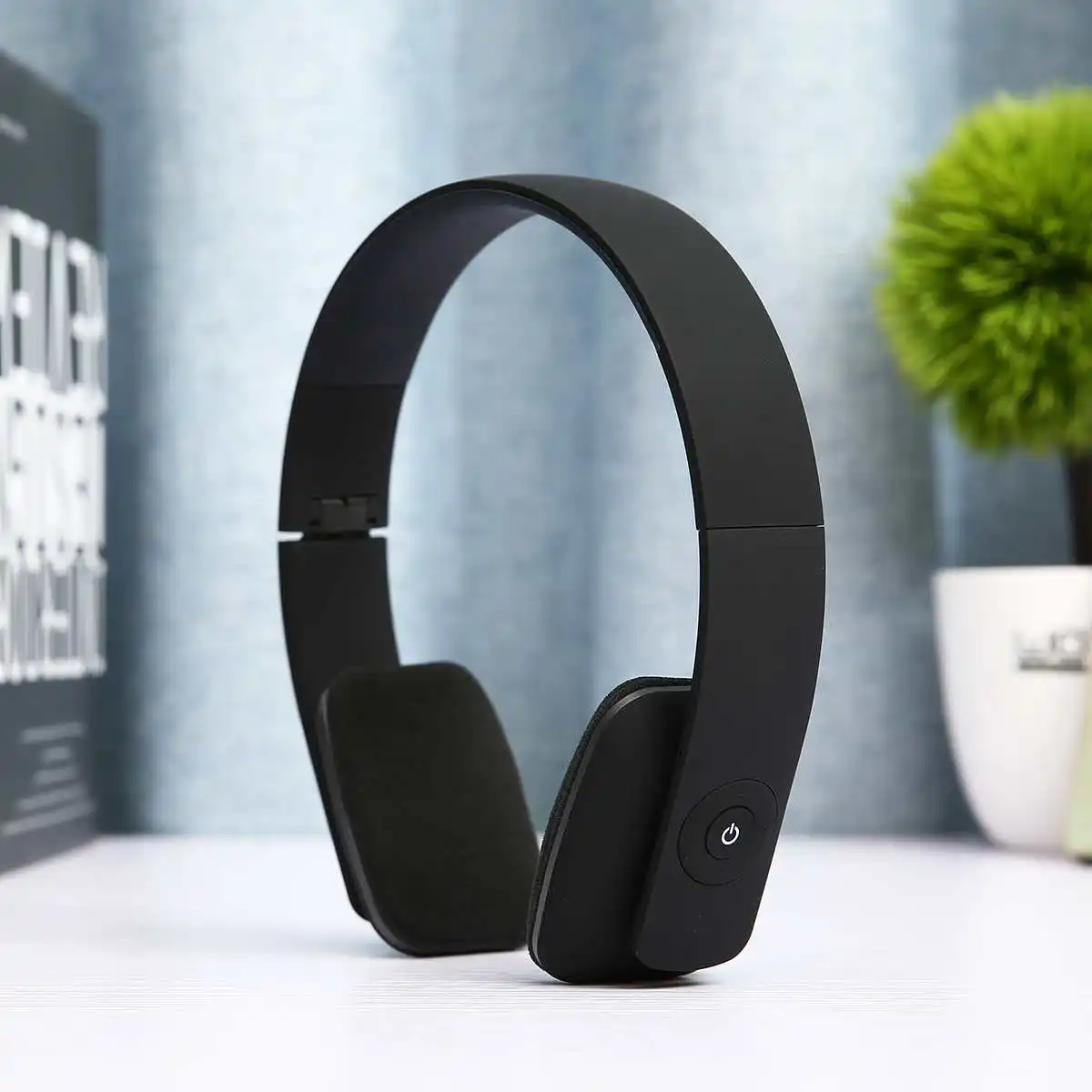 BLACK 4,2 Bluetooth наушники HiFi с шумоподавлением стерео Беспроводная складная гарнитура для прослушивания музыки и спорта Bluetooth гарнитура - Цвет: BLACK