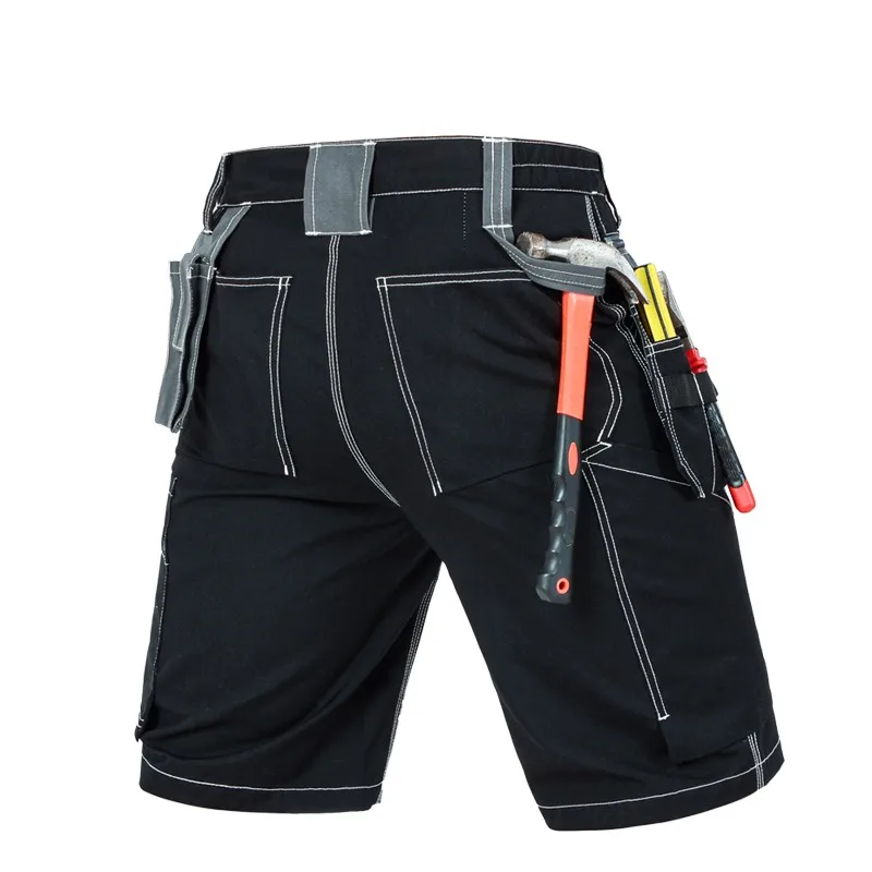 Top Brand Mens Cargo Pocket Short Pants Knee Length Overall Cotton Trousers Security Working For Man Casual Shorts XS-3XL | Мужская