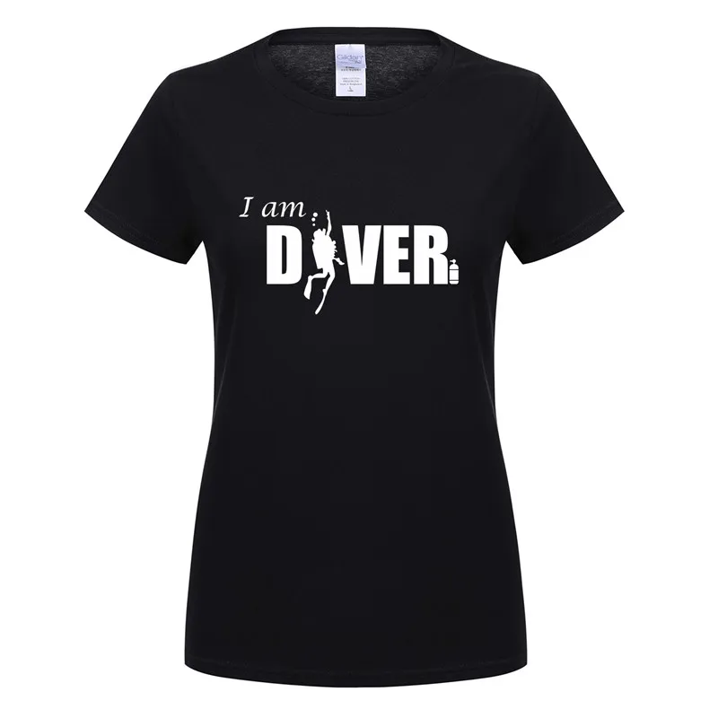 Omnitee Новое лето забавный я Diver футболка для женщин Топы девочек Хлопковая с