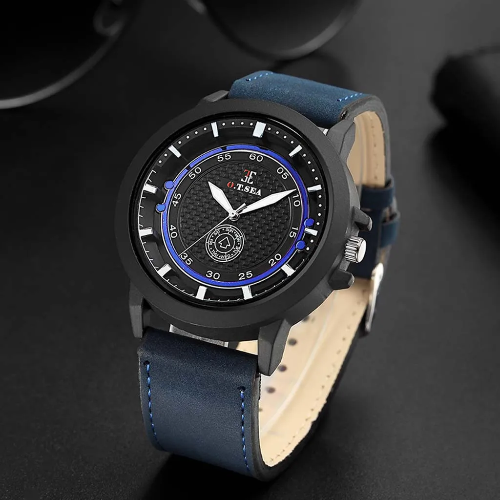 

Men's Watch Multicolor Fashion Casual Business Single Eye Belt Quartz Wristwatch Mens Reloj Hombre 2021 zegarek meski