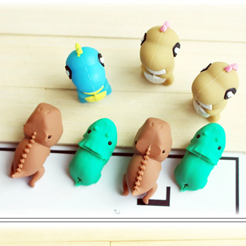 1 pcs Cable Bite Protector for Iphone cable Winder Phone holder Accessory Organizer rabbit dog cat Animal doll model funny | Игрушки и