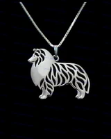 wholesale cartoon rough collie necklace new fashion shetland sheepdog dog jewelry golden colors plated 12pcslot