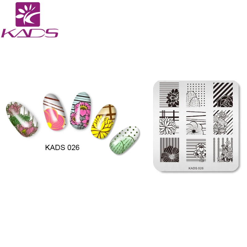 KADS 5 шт./компл. Красивый Цветок Дизайн Ногтей Штамп Шаблон Великолепная Кружева