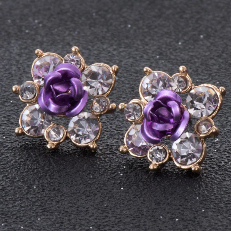Серьги гвоздики с кристаллами Boucle d'oreille Femme модные серьги цветком для женщин