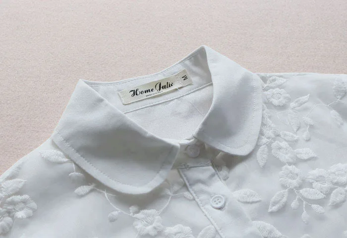 Organza Shirts Women Casual Lace Loose Long Sleeve Blouse Shirt Female Blusas White |