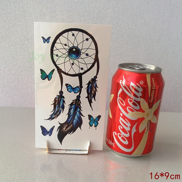 Водостойкая Временная тату наклейка красочная Ловец снов Бабочка наклейки флэш