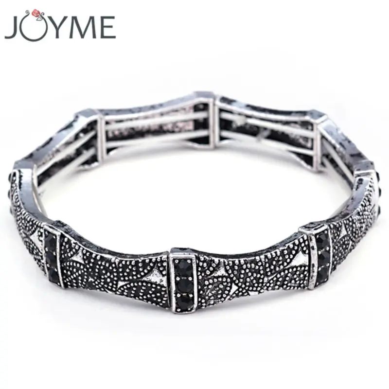 Antique gold silver bracelet cuff bangles stretch retro vintage jewelry popular armband accessories for women | Украшения и