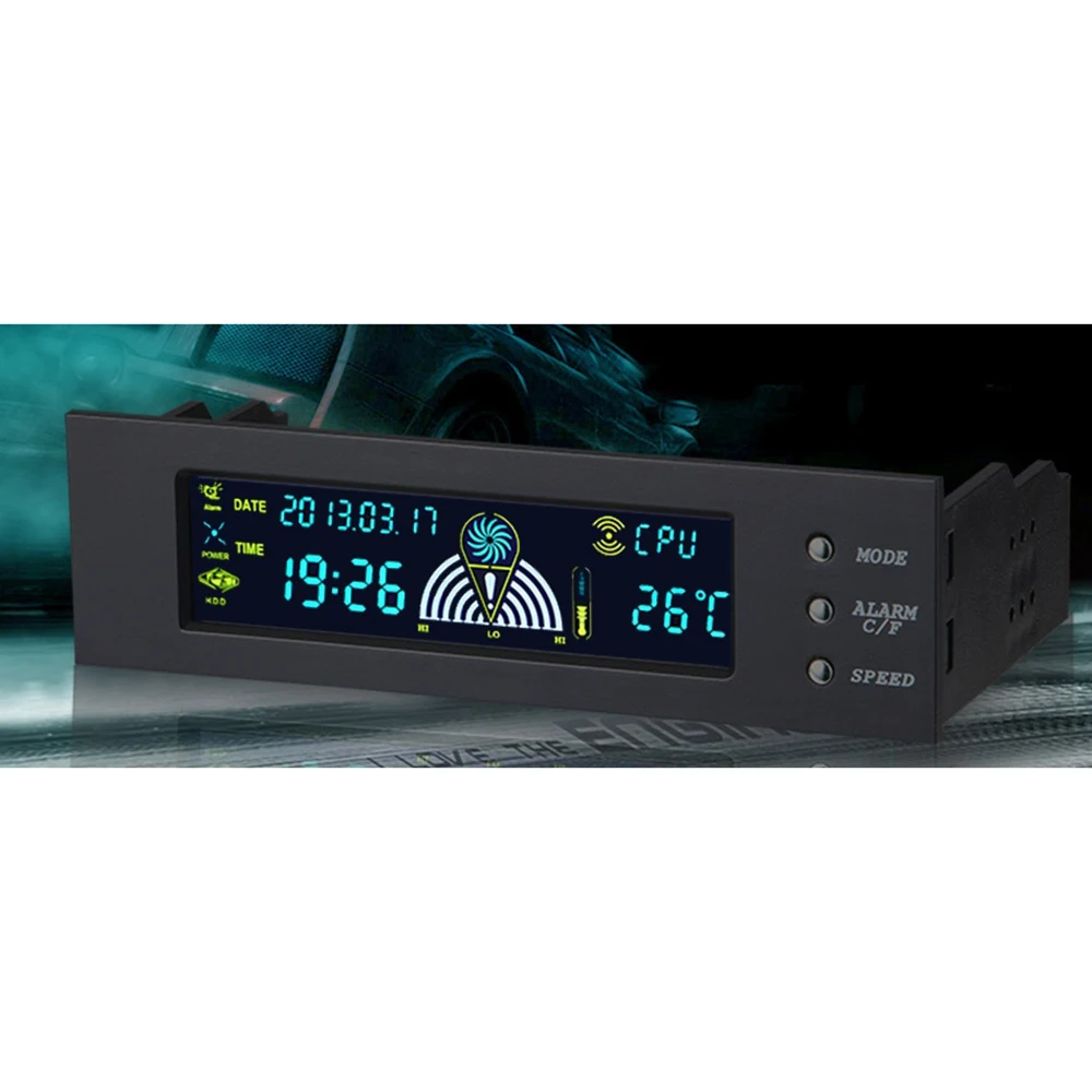 STW 5.25&quot 3 way PC HDD CPU Fans Speed Controller optical drive Computer case Fan Temperature Temp Sensor LCD Panel|case fan controller|computer