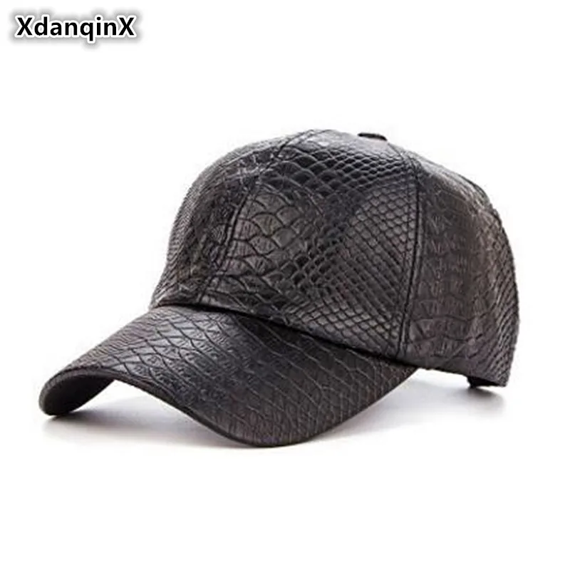 Кепка XdanqinX мужская из ПУ кожи Классическая бейсболка с крокодиловым узором