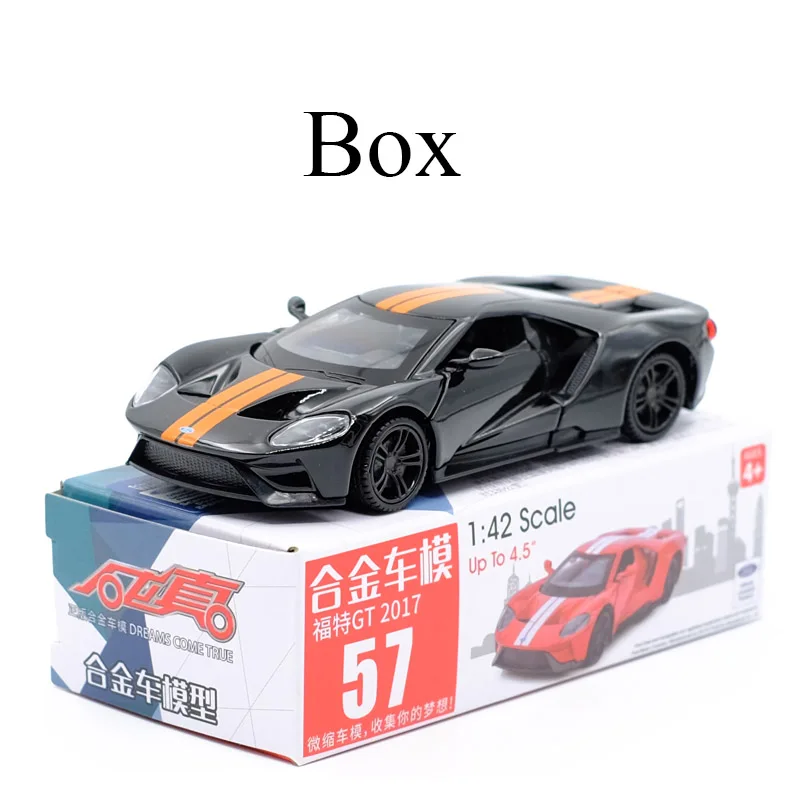 Black Новое поступление Caipo 1:42 Ford GT литая под давлением модель автомобиля игрушка с вытягиванием назад/для детей Подарки/обучающая коллекция игрушек - Цвет: Black