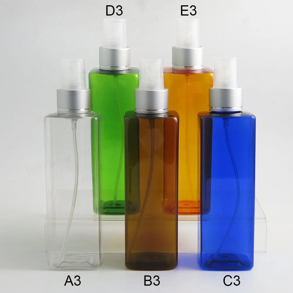 20 x 240ml Large PET Sprayer Perfume Bottles Amber Blue Green Clear Plastic Refillable Cosmetic Atomizer Container | Красота и