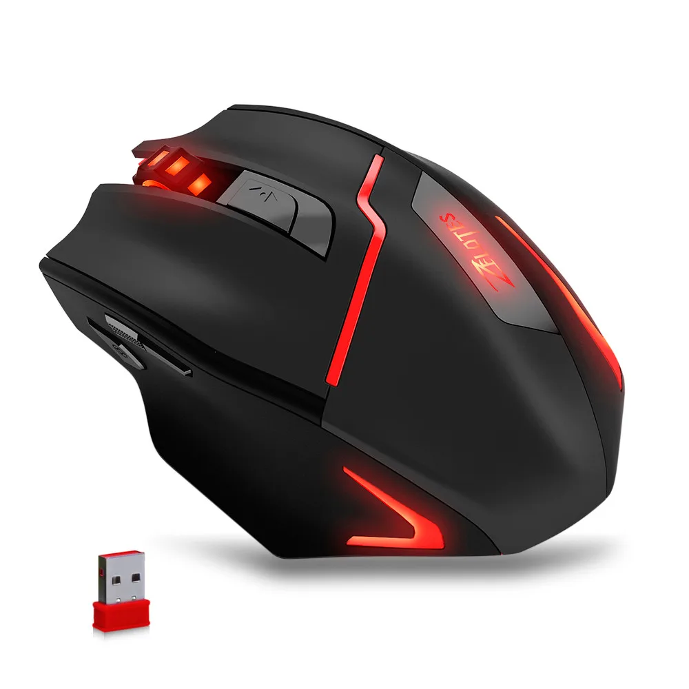 Zelotes F-18 Двухрежимная игровая мышь 6 уровня 3200 dpi 500Hz Беспроводная 7 цветов компьютерная мышь складная дорожная записная книжка немой