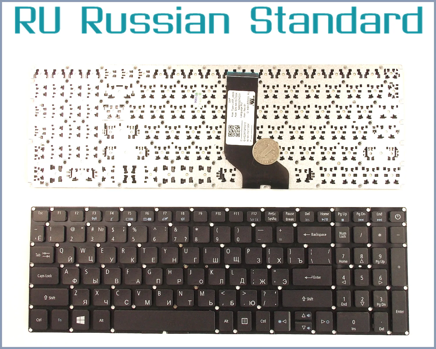 

RU Русская раскладка Клавиатура для ноутбука Acer Aspire V3-574 V3-574G V3-574T V3-574TG V3-575 V3-575G V3-575T V3-575TG