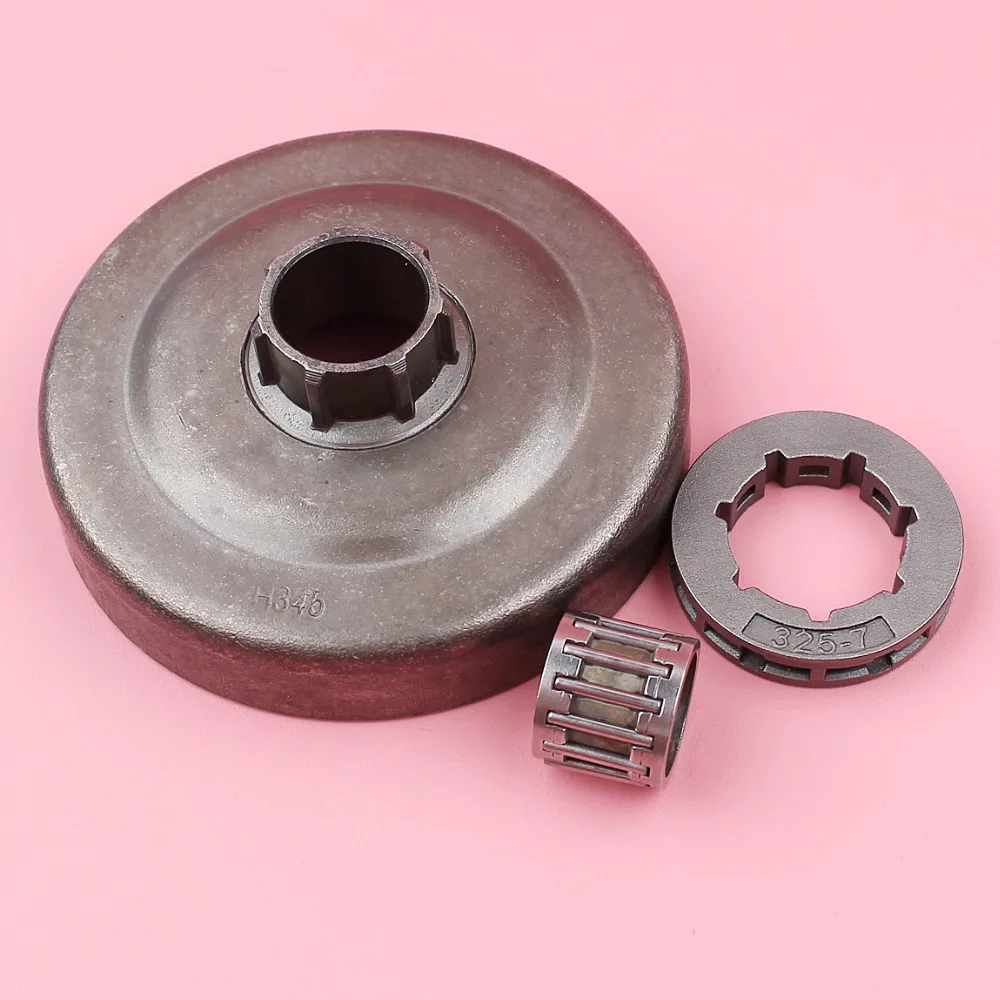 

Барабан сцепления. 325 "7T, обод звездочки, игольчатый подшипник для Husqvarna 340, 345, 346XP, 350, 445, 450, запчасти для бензопилы