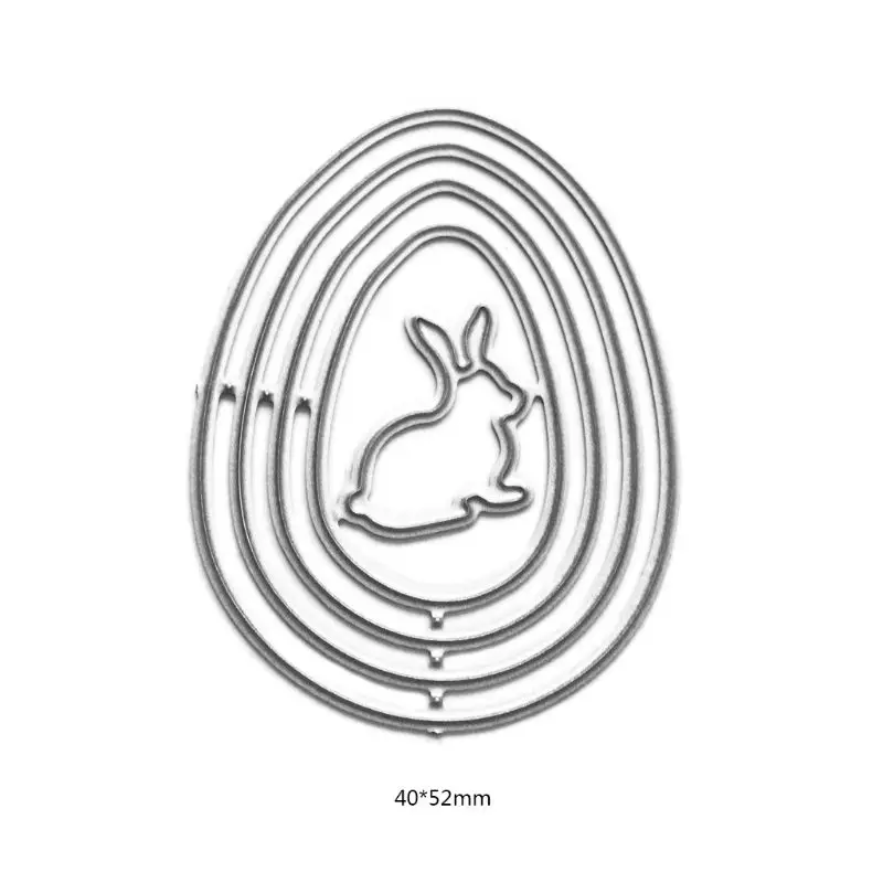 Egg Rabbit Metal Cutting Dies Stencil DIY Scrapbooking Album Stamp Paper Card Embossing Crafts Decor 40x52mm | Дом и сад