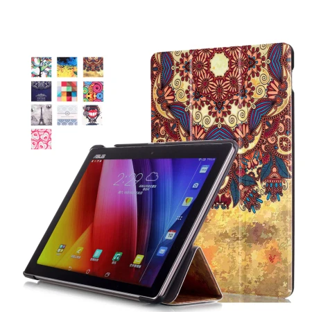 Кожаный чехол с отделениями для банковских карт принтом кожаный Asus Zenpad 10 Z300CL Z300CG