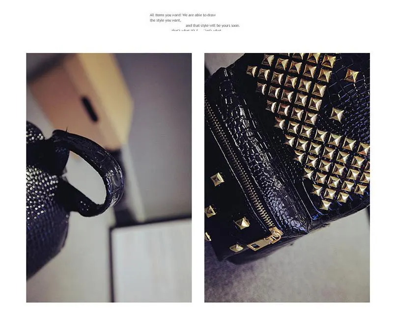 Женский рюкзак с заклепками винтажный мини из искусственной кожи для школы 2017|rivet