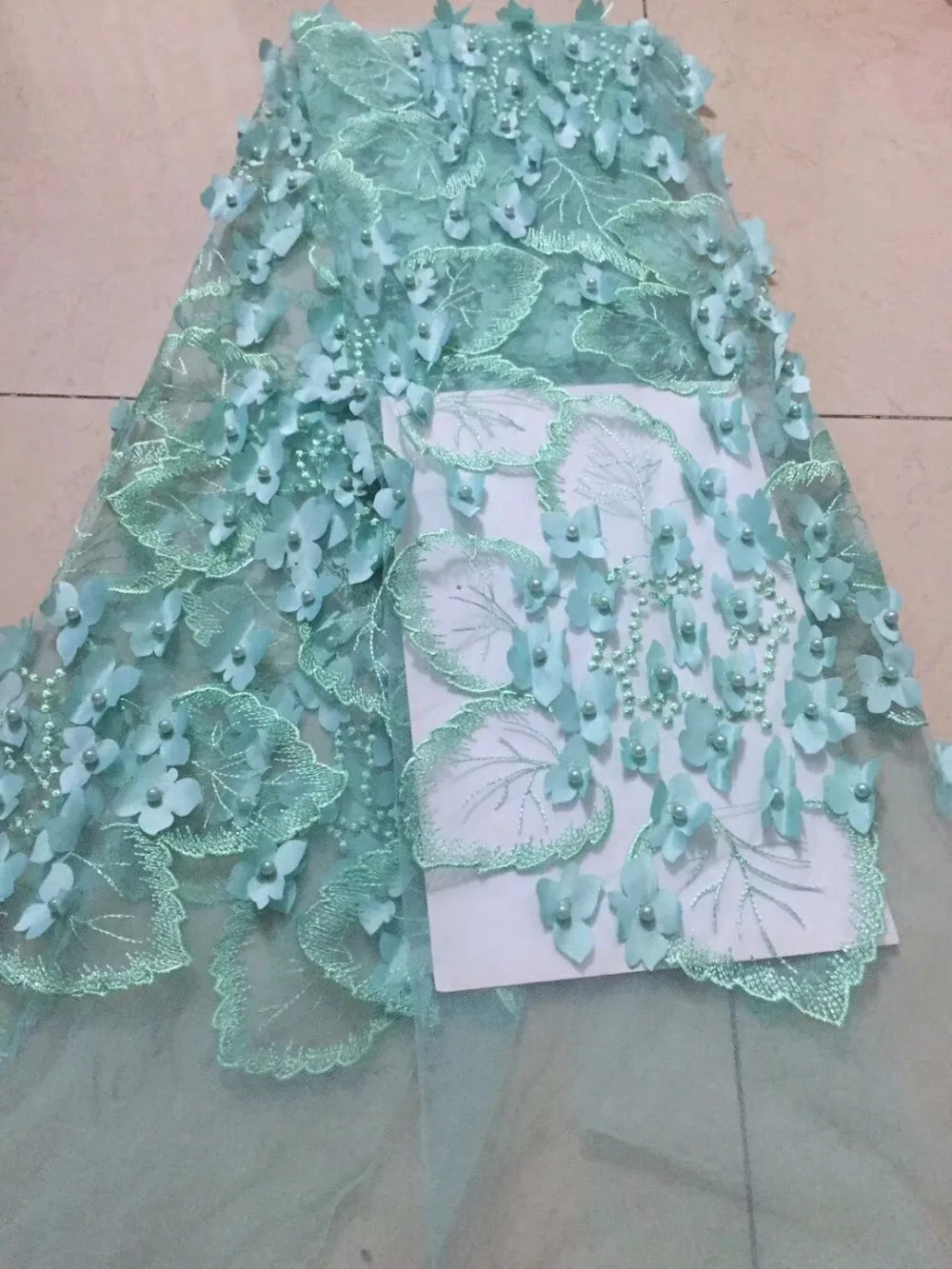 2018 новый стиль французская сетчатая кружевная ткань 3D цветок африканский тюль