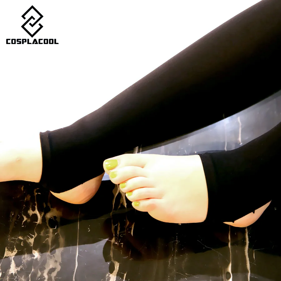 Пикантные однотонные нейлоновые колготки [COSPLACOOL] тонкие женские черного цвета