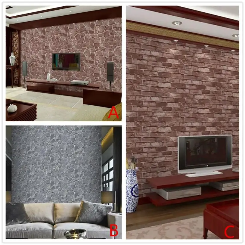 Wall Sticker 3D Brick Stone Rustic Effect Self-adhesive Home Decor 4.30 | Дом и сад