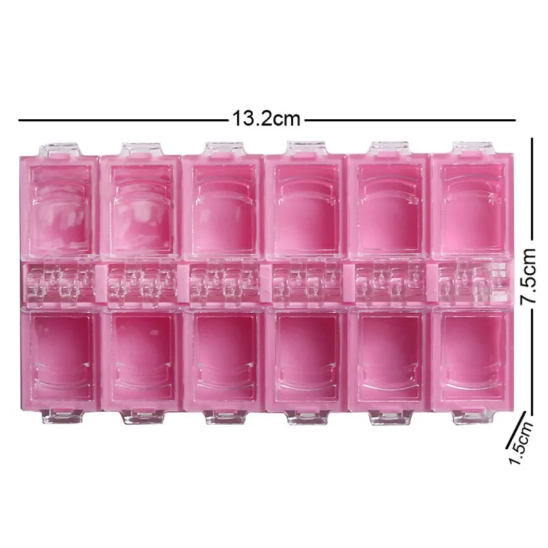 Контейнер коробка 1 шт. 12 пустые проверки для дизайна ногтей аксессуары хранения