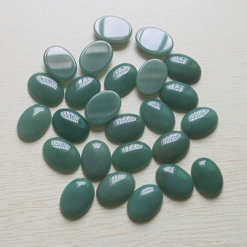Оптовая продажа 10 штук/лот 22x30мм натуральный авантюрин кварцевый камень овальной формы CBA кабошон камни зеленые бусины для создания ювелирных украшений бесплатно.