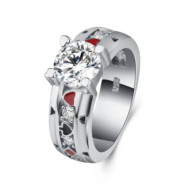 Love Magic Poker Rings Personality Spades A Black Red Europe and America Men's Punk Style SS02 | Украшения и аксессуары
