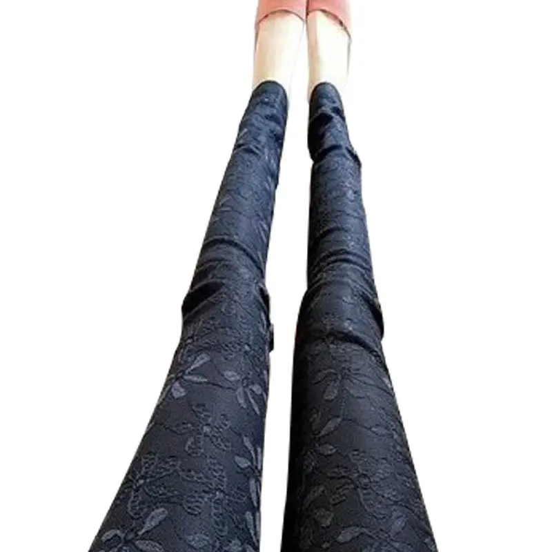 Женщины в кружево тонкий приталенный леггинсы брюки карандаш ноги девочка