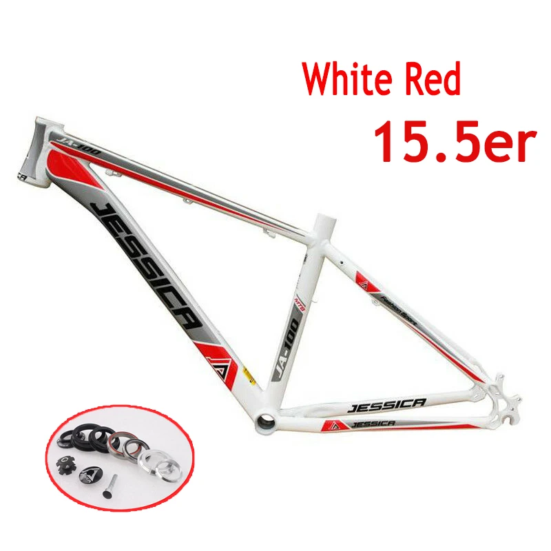 White Red-15.5in Рама для горного велосипеда MTB 15," 17", алюминиевая рама для горного велосипеда, прямая оголовье, диск 44 мм, Ультралегкая гарнитура 26er, рама - Цвет: White Red-15.5in