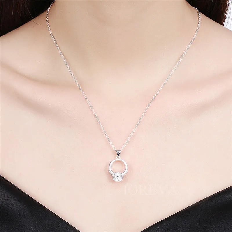Мода круглый колье цепи & подвески посеребренная cz diamond choker ожерелье заявление