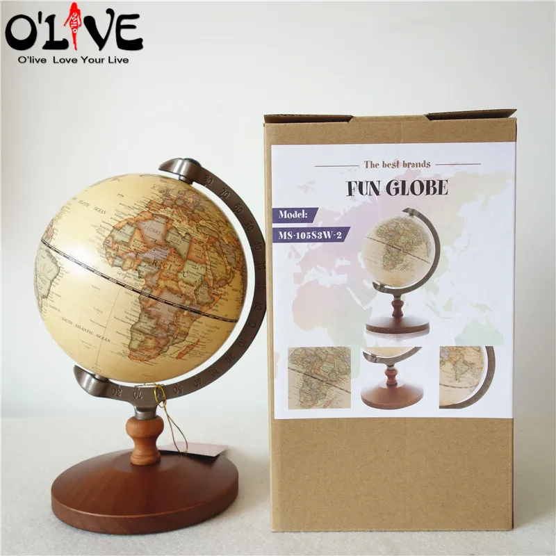 Деревянный Глобусы Terrestre Ретро Винтаж украшения дома стол игрушечный мир