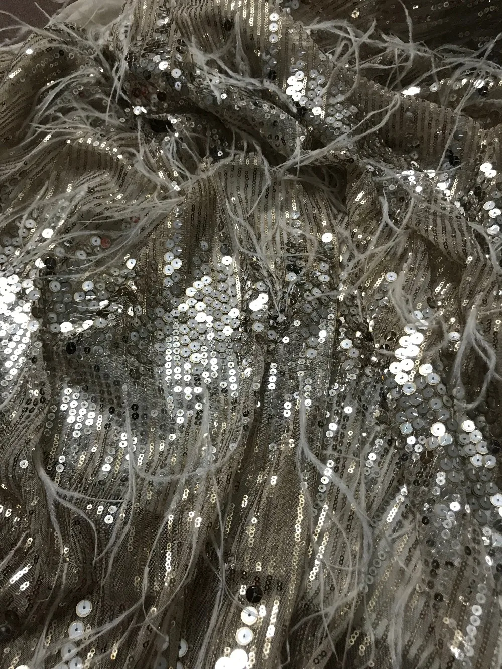 Nigerian french net Lace Anan-10774 Embroidered Cord Fabric with sequins for bridal dress | Дом и сад
