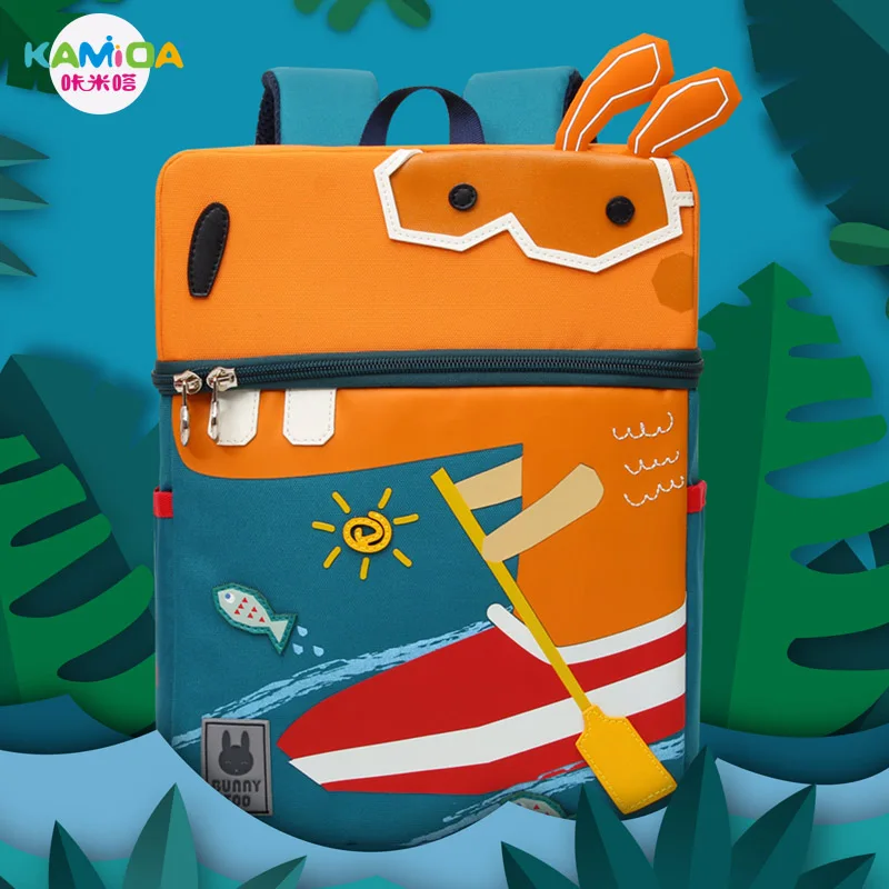 Милый дизайн с лесными животными, Детская сумка для школы и детского сада с кроликом, рюкзак для детей дошкольного возраста, для мальчиков и ...