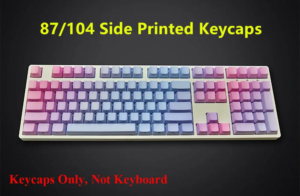 87/104 клавиши PBT градиентная синяя красная клавишная крышка ANSI OEM профиль ключевой