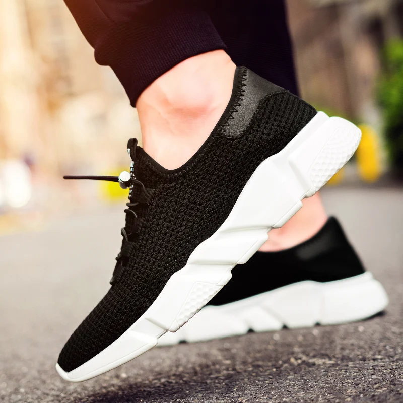 Spring Summer Black Trail Running Shoes Lightweight Sneakers For Male Sport Mesh Conformatable sepatu pria | Спорт и развлечения