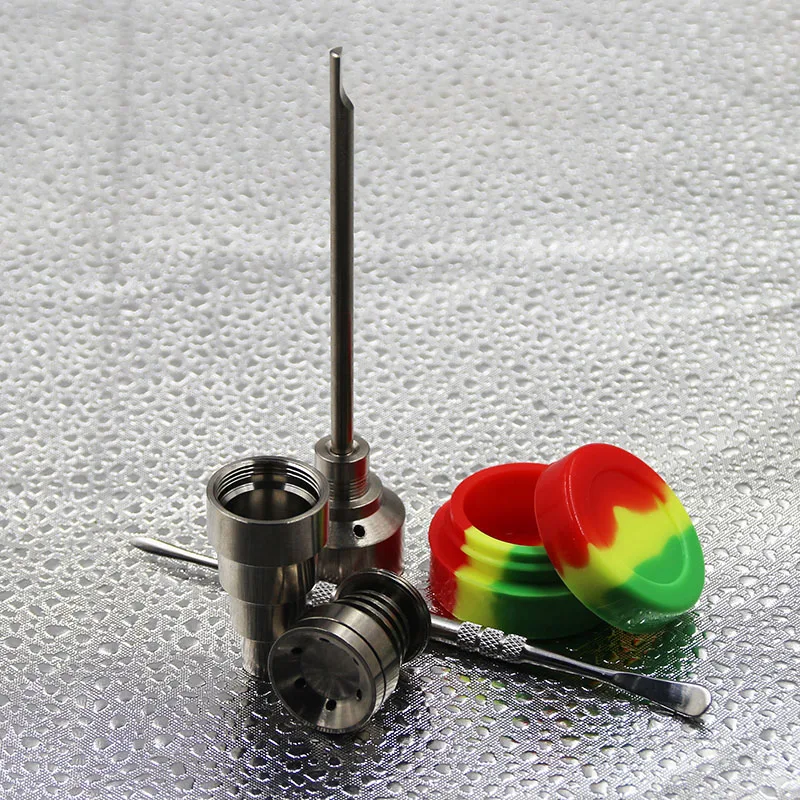 

10/14/18mm male & female Gr2 Titanium Nail Carb Cap Dabber dab rig silicone jar for Glass Smoking Water Pipes