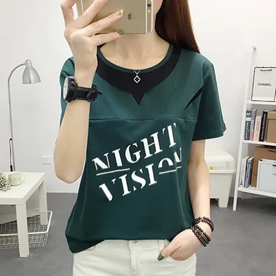 green t shirt Shintimes женская летняя футболка из хлопка с дырками, повседневная женская футболка с коротким рукавом в Корейском стиле, модные топы размера плюс, женская футболка - Цвет: green t shirt