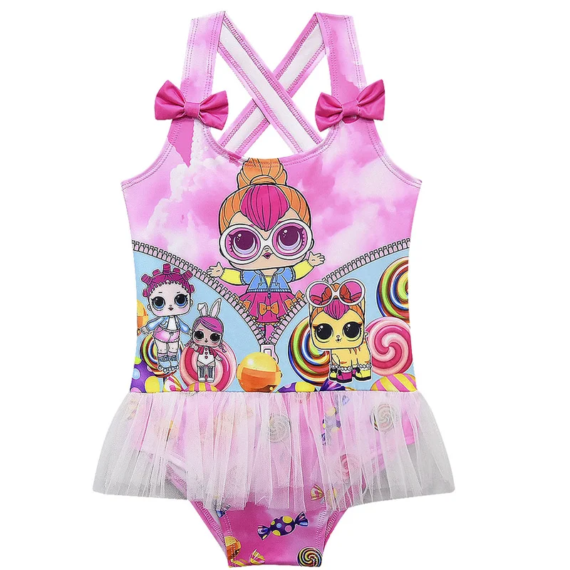 Купальное платье с хмель яркие детские летние милые купальники для кукол героями