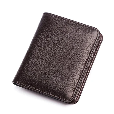 Brown Fashion New Men's Wallet Genuine Leather Men Purse Small Wallet Short Men Card Holer Wallet Cowhide Soft Money Bag For Male - Цвет: Brown