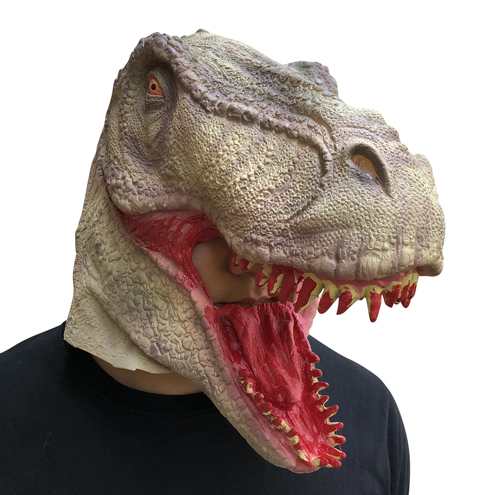Хэллоуин костюм для взрослых маска динозавра Юрского периода страшный головной