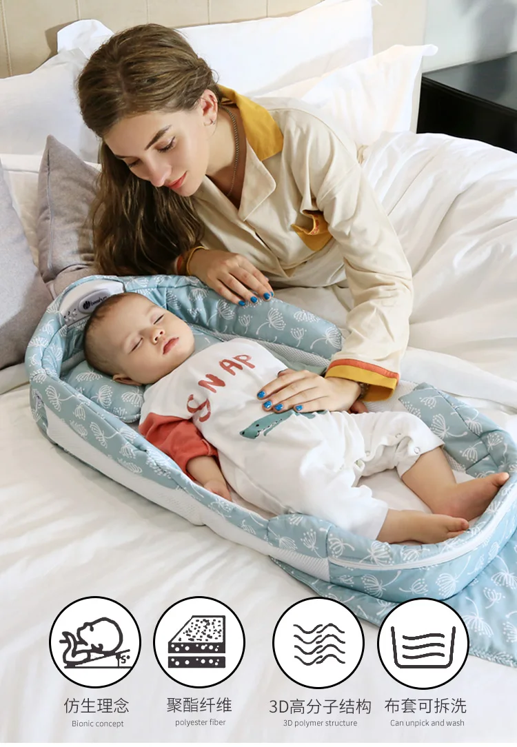 Portable collapsible crib newborn 0-7 months baby bed multi-function net weight 2.1kg breathable | Мать и ребенок