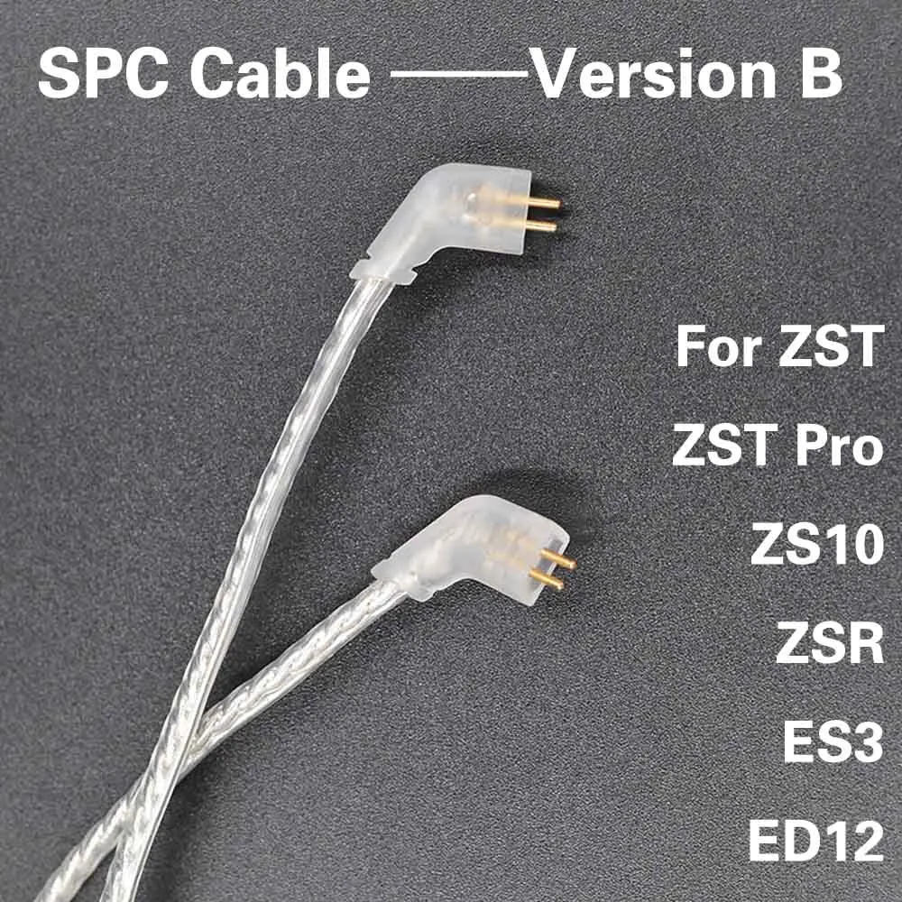 

New KZ SPC Dedicated Cable 0.75mm 2-Pin Upgraded Plated Silver Cable 2 PIN Upgrade Cable Ues For KZ ZST/ZS10/ZS3/ZS6/ZSR