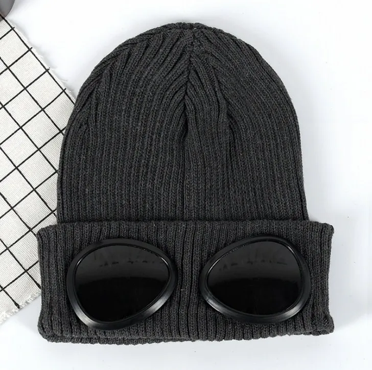 Зимние шапки для женщин модная теплая шапка Skullies Beanies с солнцезащитными очками
