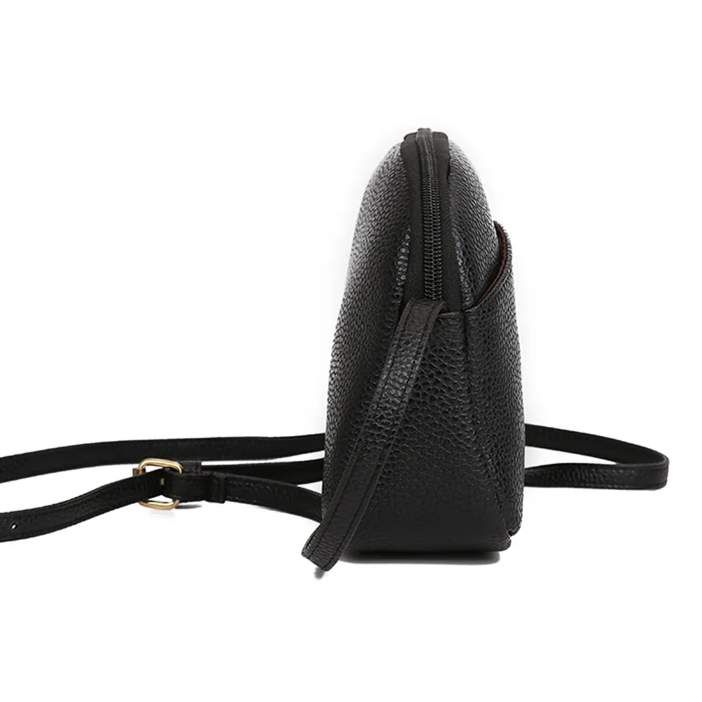 Женская сумка в винтажном стиле однотонная кожаная через плечо с рисунком личи